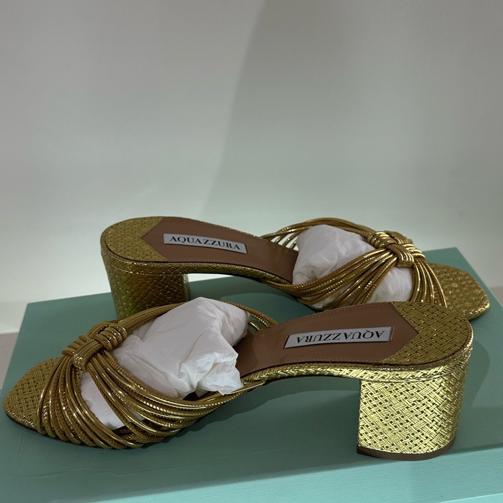 Aquazzura Gold Club Sandal 50